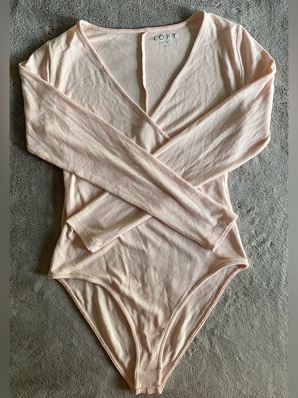 LOFT Blush Wrap-Front Long-Sleeve Bodysuit